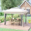 Outsunny 11' x 11' Pop Up Gazebo Outdoor Canopy Shelter with 2-Tier Soft Top, and Removable Zipper Netting, Event Tent with Large Shade, and Storage Bag for Patio, Backyard, Garden - image 2 of 4
