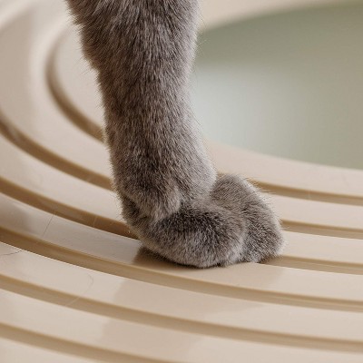 Large White and Beige Top Entry Cat Litter Box with Scoop