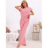 INSPIRE CHIC Women's Knit Matching Sweatsuits Tops and Wide Leg Pants 2 Piece Outfits Sets - 3 of 4