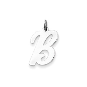 Black Bow Jewelry 14k White Gold, Madison Collection, Medium Script Initial Pendant A-W - 1 of 4