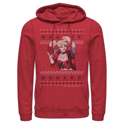 Men's Batman Ugly Christmas Harley Quinn Pull Over Hoodie