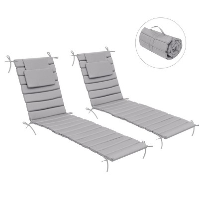Crestlive Products 80 inch Patio Chaise Lounge Chairs Cushion 22D Sponge 220gsm Polyester Fabric