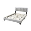 Queen Size Upholstered Platform Bed with Tufted Headboard for Bedroom - 4 of 4