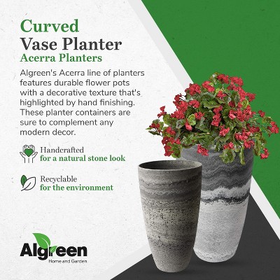Acerra Gray and White Composite Outdoor Vase Planter