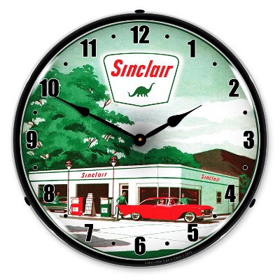 Collectable Sign & Clock | Sinclair Gas Station 2 LED Wall Clock Retro/Vintage, Lighted