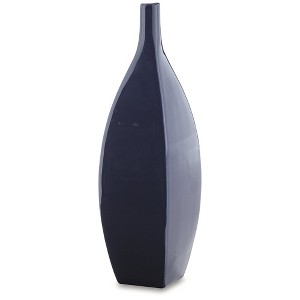 Signature Design by Ashley Abtinson 16" Ceramic Vase, Navy Indoor/Outdoor - 1 of 4