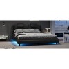 DOMETOUR Modern Style Faux Leather Upholstered Platform Bed Frame with LED Light and Adjustable Headboard, No Box Spring Needed, Full Size, Black - 2 of 4