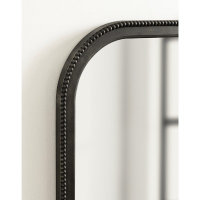 Hubanks Black Baroque-Inspired Arched Wall Mirror 40" x 30"