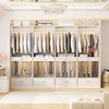 Besiost 2PCS Closet System Organizer with Hanging Area, Freestanding Wooden Closet with Drawers - 3 of 4