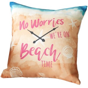 The Lakeside Collection No Worries We're On Beach Time Outdoor Patio Chair Accent Pillow - 1 of 2