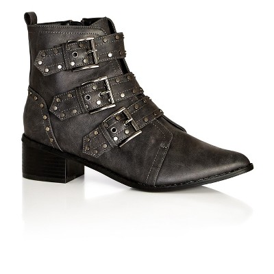 Women's Plus Size Wide Fit Zeta Boot - Charcoal | City Chic : Target