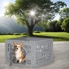 Bencmate Pet Crates and Houses 4 Panel Pet Playpen Lockable Gate Spacious Stable Easy Setup for Indoor and Outdoor, Gray, 33.54"*33.54"*23.82" - 2 of 4