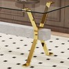 PAGED Rectangle Dining Table Modern Kitchen Table with Glass Tabletop, MDF Crossbars and Metal Legs, 71" Living Room Table for 6/8 Person - 4 of 4