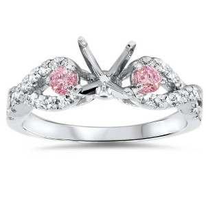 Pompeii3 3/8ct Pink Sapphire & Diamond Infinity Ring Setting 14K White Gold - 1 of 4