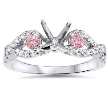 Pompeii3 3/8ct Pink Sapphire & Diamond Infinity Ring Setting 14K White Gold