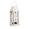 Transpac 12.75 in White Rustic Hobnail Lantern Decorative Candle Holder Made of Fir Wood for Christmas Decor - 3 of 4
