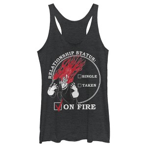 Women's Hercules Hades Valentine's Day Status, ON FIRE! Racerback Tank Top - 1 of 4