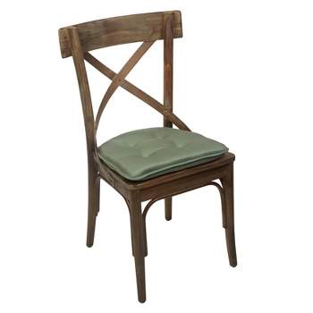 Gripper 15" x 16" Non-Slip Twill Tufted Chair Cushions Set of 4 - Celedon Green