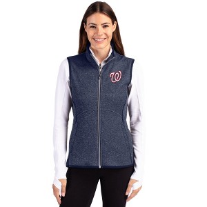 Washington Nationals Cutter & Buck Mainsail Sweater Knit Womens Full Zip Vest - 1 of 1