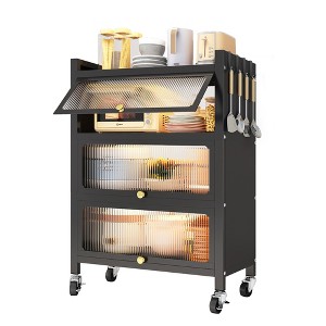 Fortune Candy 45.7'' Tall, 4 Tier Pantry Cabinet with 3 Door, Recyoled Metal - 1 of 4