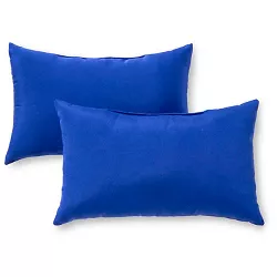 Set of 2 Solid Outdoor Rectangle Throw Pillows - Kensington Garden