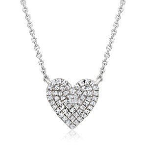 Ross-Simons 0.25 ct. t.w. Pave Diamond Heart Necklace in Sterling Silver - 1 of 3