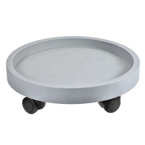 Unique Bargains Indoor Outdoor Round Plastic Flowerpot Dolly with Wheels Rolling 1 Pc - 1 of 4
