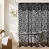 HLC.ME Harper Lace Shower Curtain for Bathroom with Floral Vine Design and Attached Valance – Elegant Victorian Classic Style - 2 of 4