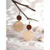 Bohemian Hollow Cut-Out Wood Leather Dangle Drop Earrings, Boho Chic Hippie Statement Jewelry Gift for Women - 4 of 4