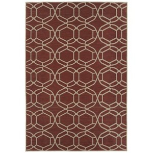 LunaLulinlk Red Contemporary Geometric, Textured, High-Low Cut & Loop 2' x 3' Rectangle Throw Rug - 1 of 4
