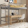 Twin Loft Bed w/ Ladder & Guardrail - Heavy Duty Metal Frame, 400LB Capacity, Space-Saving, No Box Spring, Easy Assembly - 4 of 4