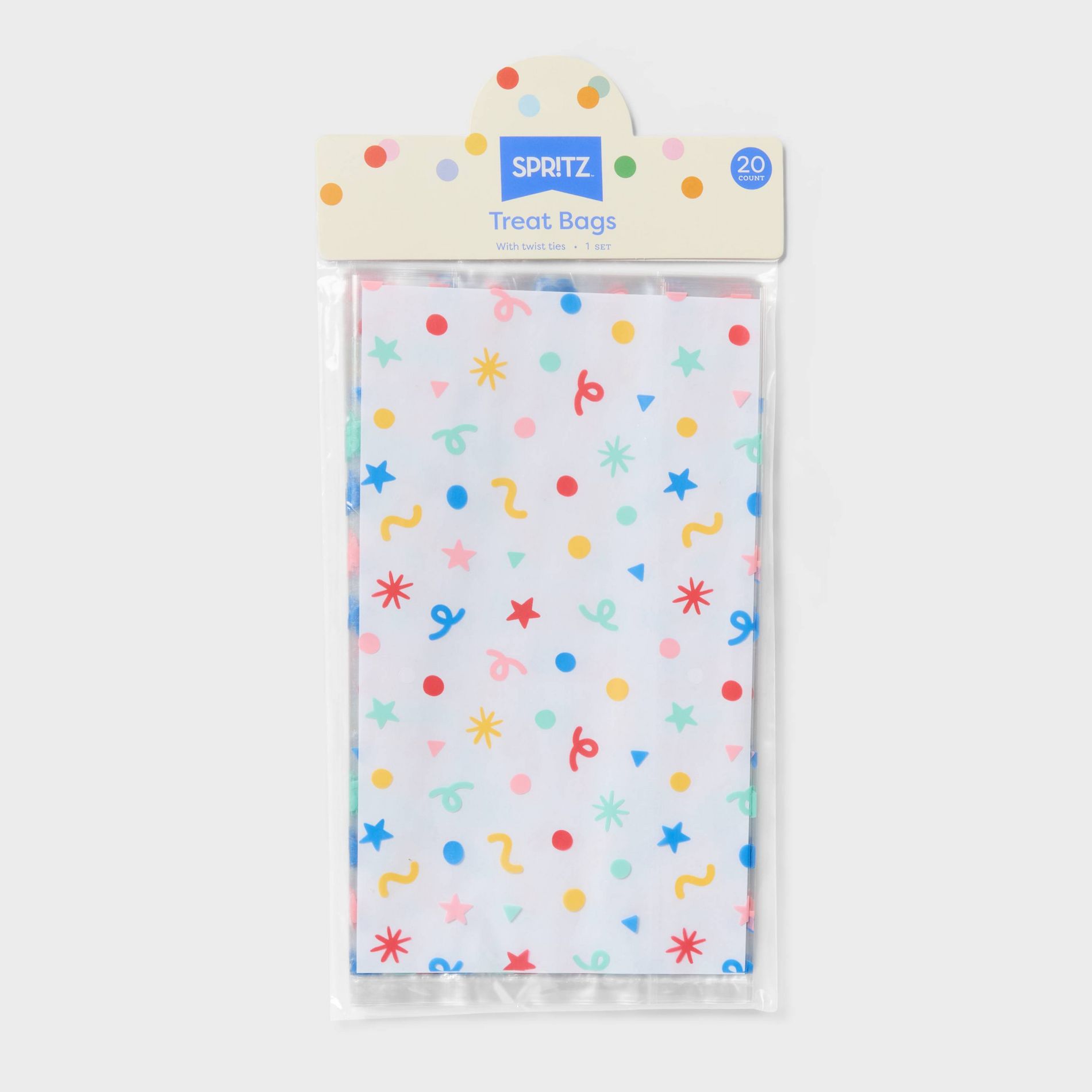 20ct Clear Confetti Cello Favor Bags - Spritz™