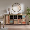 Sideboard Buffet Cabinet With Open Shelves, Bohemian Style Kitchen Storage Cabinet For Living Room, Bedroom, Dining Room 75.75” Lx15.5” Wx35.25” H - 3 of 4