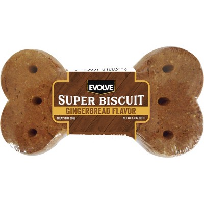 Evolve Holiday Biscuit Gingerbread Dog Treats - 3.5oz