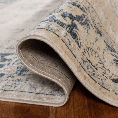 Hand-Knotted Elegance Stone Blue Viscose Area Rug, 5'3" x 7'6"