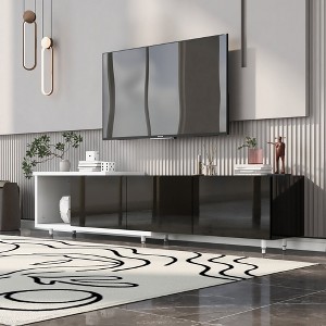 Kumasinova 70"Versatile Extandable TV Console with 3 Doors for TV up to 80",Stylish Particle Board Entertainment Center TV Stand for Living Room - 1 of 4