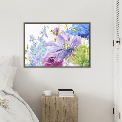 Large Multicolor Botanical Canvas Wall Art Print