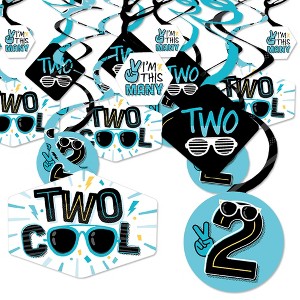 Big Dot of Happiness Two Cool - Boy - Blue 2nd Birthday Party Hanging Decor - Party Decoration Swirls - Set of 40 - 1 of 4