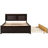 NicBex Full Size Wooden Platform Bed, Modern Bed Frame with Trundle and Storage Headboard for Bedroom - 3 of 4