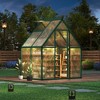 6 x 4 ft Greenhouse, Greenhouse with Aluminum Frame, Adjustable Roof Vent and Lockable Door, Green Houses for Outside, Garden, Backyard and Patio - 3 of 4