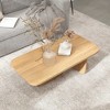 Munora 47.2" Pine Wood Coffee Table, Rectangle-Shaped Natural Finish with Abstract Base - 2 of 4