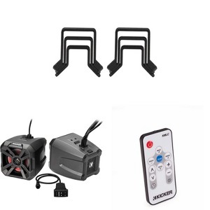 Kicker 48BTCAN65 BTCAN65, 6.5" Bluetooth Powered Speaker; Universal Powersport Can w/ Square Tubing Mount & LED Remote Bundle - 1 of 4