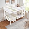 FONTOI Twin over Twin Bunk Bed with Thick Posts, Bunk Bed with Guardrail and Ladder for Kids, Teens, No Box Spring Needed, White, 79.4"*61.8"*43.5" - 4 of 4