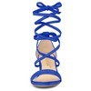 Allegra K Women's Solid Open Toe Lace Up Padded Insole Mid Chunky Heeled Sandals - 3 of 4