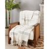 50"x60" Boho Charm Woven Striped with Fringe Throw Blanket Ivory - Saro Lifestyle - 3 of 3