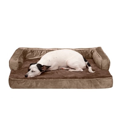 FurHaven Plush & Velvet Comfy Couch Memory Foam Sofa-Style Dog Bed