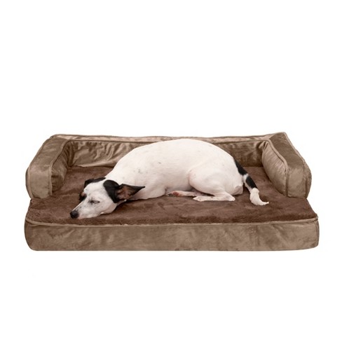 Furhaven Faux Fleece & Chenille Soft Woven Memory Foam Sofa Dog Bed - Jumbo  Plus, Cream : Target