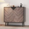 Modern Free Standing Accent Cabinet – Buffet Cabinet with Doors, Wood Finish Sideboard with Storage for Dining Room, Entryway, or Living Room - 3 of 4