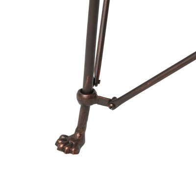 Vintage Bronze Round Metal Coffee Table with Claw Feet