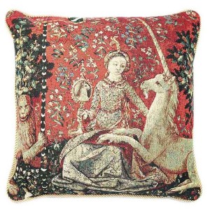 Signare USA Lady and Unicorn Sense of Sight Pillowcase/ Cushion cover 18 x 18 inch - 1 of 2